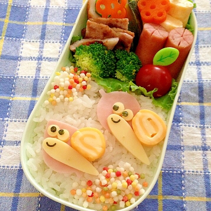 簡単キャラ弁☆かたつむりのお弁当♪